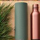 Eco-friendly yoga mats and reusable bottles