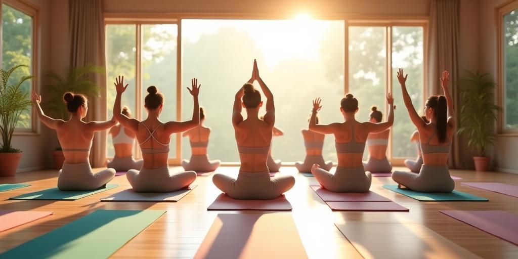 Group yoga class with instructor in serene Tokyo studio